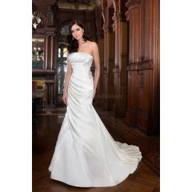Vestido de noiva de luxo com cintura regular A-Line