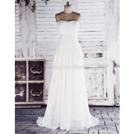 Vestido de noiva de luxo sem mangas com corpete plissado