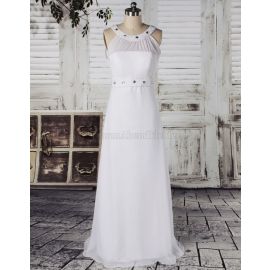 Vestido de noiva luxo bainha cintura média com pérolas
