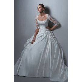 Clássico vestido de noiva solto sexy frisado