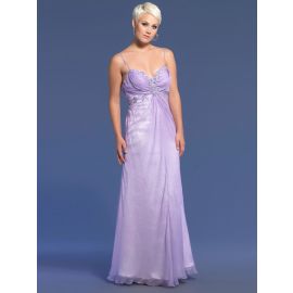 Elegantes vestidos de noite lilás longos de chiffon evasê com alças