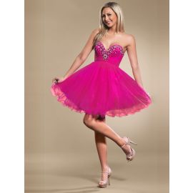 Sweet mini vestidos linha A rosa com decote coração