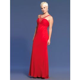Vestidos de baile glamourosos vermelho evasê longo chiffon com alças