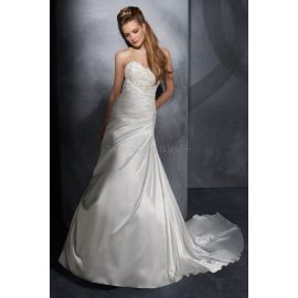 Vestido de noiva formal elegante drapeado lateral clássico