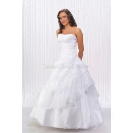 Vestido de noiva formal clássico sem alças com bordados