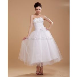 Vestido de noiva romântico plissado princesa de cetim elástico