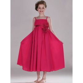 Vestidos de flor rosa simples com alças