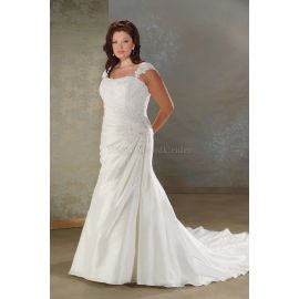 Vestido de noiva clássico cauda cauda longa com apliques
