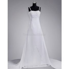 Vestido de noiva extravagante sem mangas com franjas A-Line