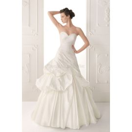 Sweetheart vestido de noiva luxuoso sem mangas até o chão