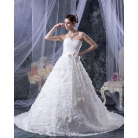 Vestido de noiva romântico swing princesa com cinto