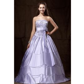 Exclusivos vestidos de baile lilás cetim bordados longos com cinto