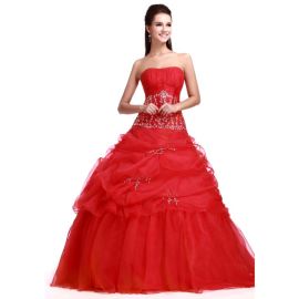 Vestidos de baile elegantes evasê vermelho longo com drapeados