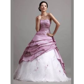 Vestidos de noiva bordados de luxo rosa escuro com drapeados