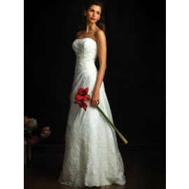 Vestidos de noiva modernos de cetim linha fina com amarração Casamento na igreja