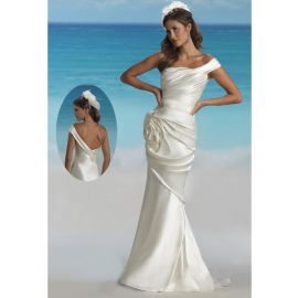 Vestidos de noiva curtos de cetim com elastano linha fina modernos para casamento em ambientes fechados