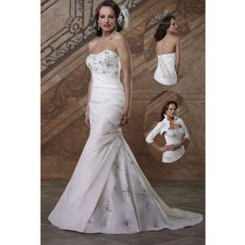 Extravagantes vestidos de noiva de cetim sereia casamento natural
