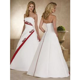 Vestidos de noiva longos elegantes de cetim sem trem