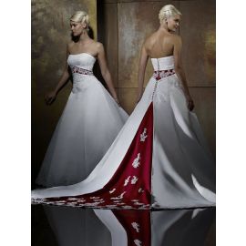 Vestidos de noiva clássico sem alças de cetim sem mangas para casamento na igreja