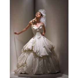 Extravagante vestido de baile de tafetá cintura natural vestidos de noiva para casamento em ambientes fechados