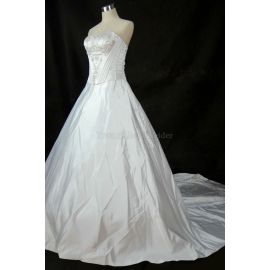 Vestido de noiva formal de cetim vestido de baile sem alças